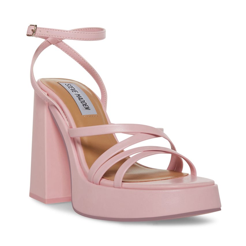 Pink Steve Madden Affection Women's Heels Sandals | PH 7624PZJ